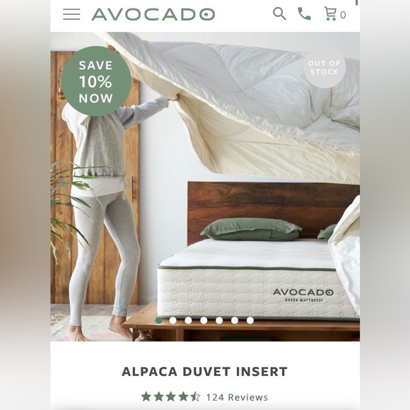 Avocado All-Season Queen Alpaca Duvet Insert - Picture 2 of 3